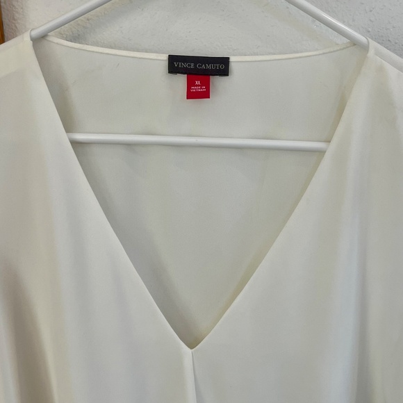 Vince Camuto Women's Sleeveless V-Neck Drape Front Blouse Ivory XL Extra Large - Picture 5 of 8